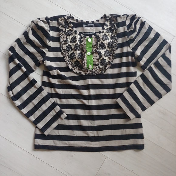 Mustard Pie EUC Holiday Top, Skirt, Triple Ruffle Leggings, dot Mesh Leggings - Picture 3 of 15